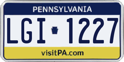 PA license plate LGI1227