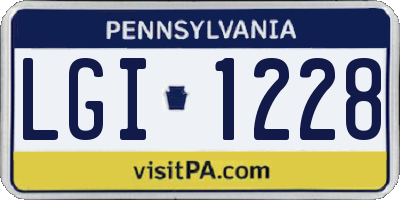 PA license plate LGI1228