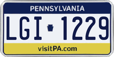 PA license plate LGI1229