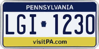 PA license plate LGI1230
