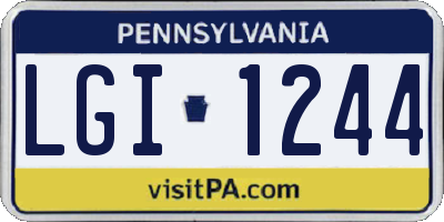 PA license plate LGI1244