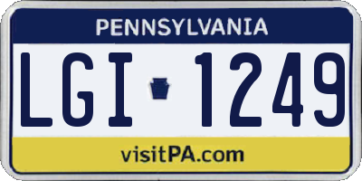 PA license plate LGI1249