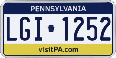 PA license plate LGI1252