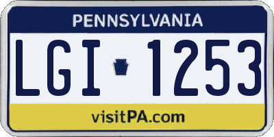 PA license plate LGI1253