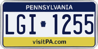 PA license plate LGI1255