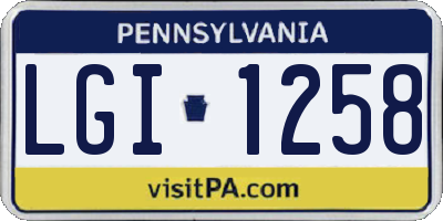 PA license plate LGI1258