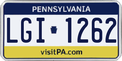 PA license plate LGI1262