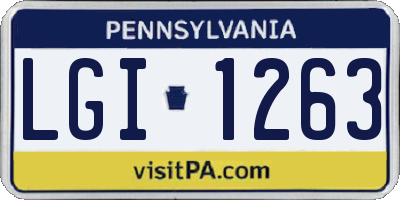 PA license plate LGI1263