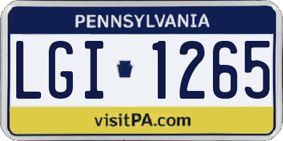 PA license plate LGI1265