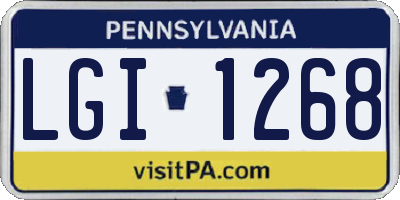 PA license plate LGI1268