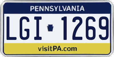 PA license plate LGI1269