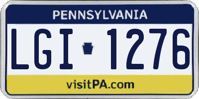 PA license plate LGI1276