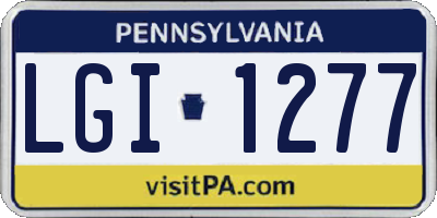 PA license plate LGI1277