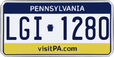 PA license plate LGI1280