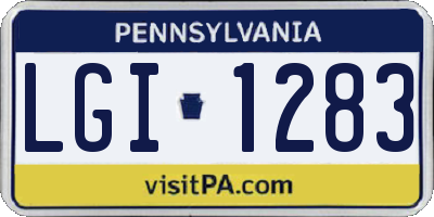 PA license plate LGI1283