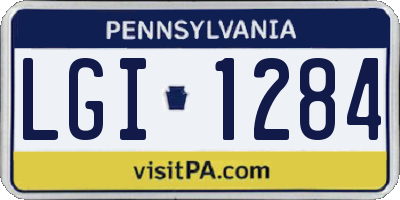 PA license plate LGI1284