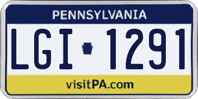 PA license plate LGI1291