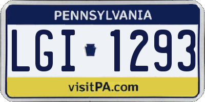 PA license plate LGI1293