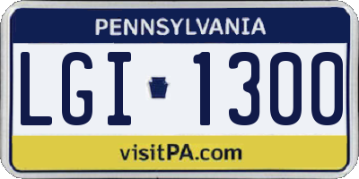 PA license plate LGI1300