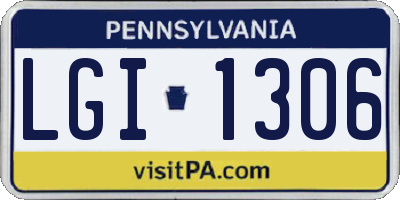 PA license plate LGI1306