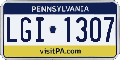 PA license plate LGI1307