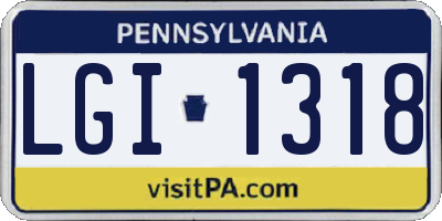 PA license plate LGI1318