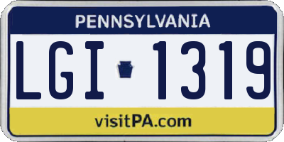 PA license plate LGI1319