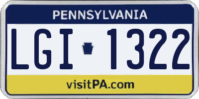 PA license plate LGI1322