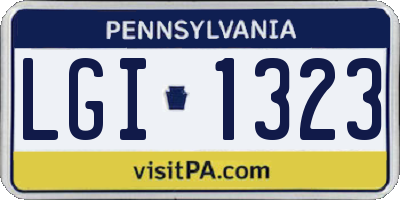 PA license plate LGI1323