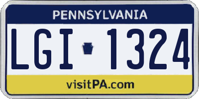PA license plate LGI1324