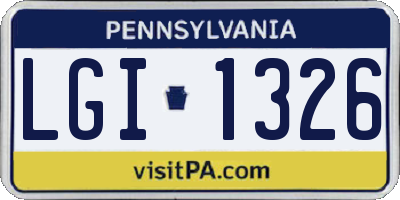 PA license plate LGI1326