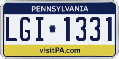 PA license plate LGI1331