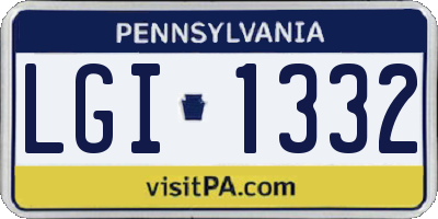 PA license plate LGI1332