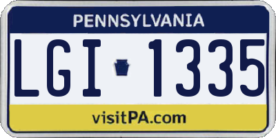 PA license plate LGI1335