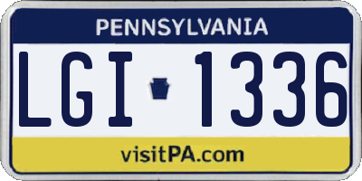 PA license plate LGI1336