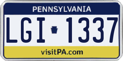 PA license plate LGI1337