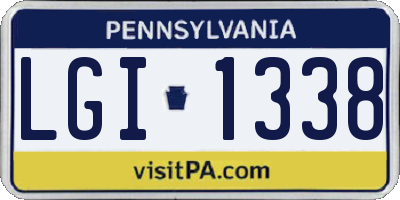 PA license plate LGI1338