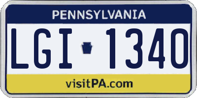 PA license plate LGI1340