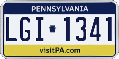 PA license plate LGI1341