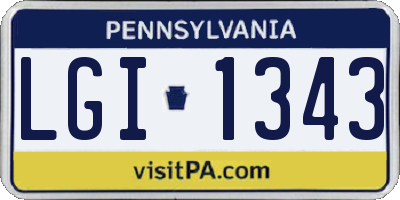 PA license plate LGI1343