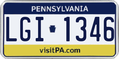 PA license plate LGI1346