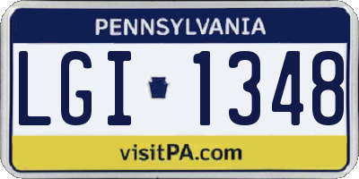 PA license plate LGI1348