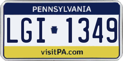 PA license plate LGI1349