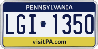 PA license plate LGI1350