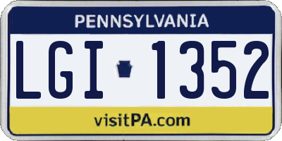 PA license plate LGI1352