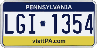 PA license plate LGI1354