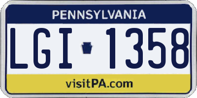 PA license plate LGI1358