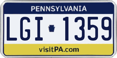 PA license plate LGI1359