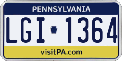PA license plate LGI1364