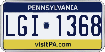 PA license plate LGI1368